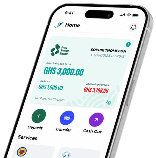 Pay Small Small app on a phone